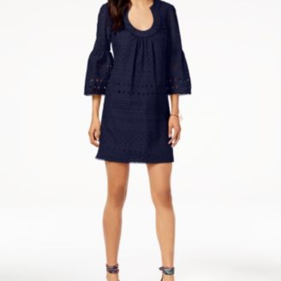 Trina Turk Dresses & Skirts - Trina Turk Blue Bonita Mini Dress With Eyelets NWT